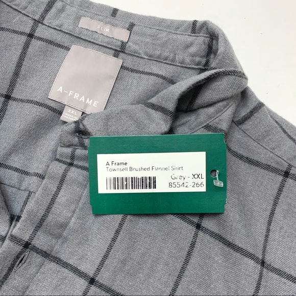 Men’s Gray Flannel Button Down Shirt - Picture 2 of 3